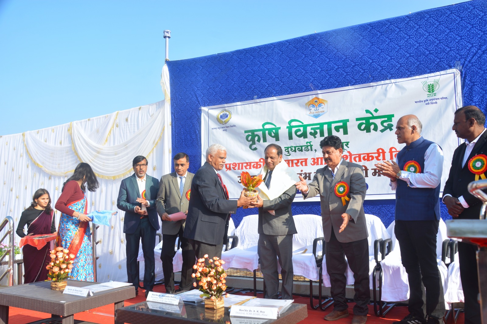 Inauguration of administrative building and Farmers' hostel at Krishi Vigyan Kendra, Du.jpeg